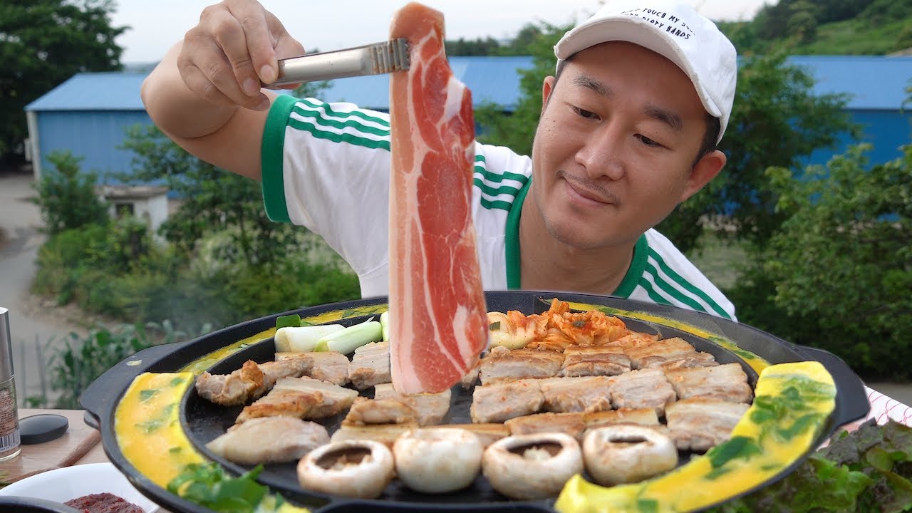 내 얼굴에 부족함을 불판에 채우자 🤣 삼겹살먹방Samgyeopsal (Pork belly) MUKBANG EATINGSHOW