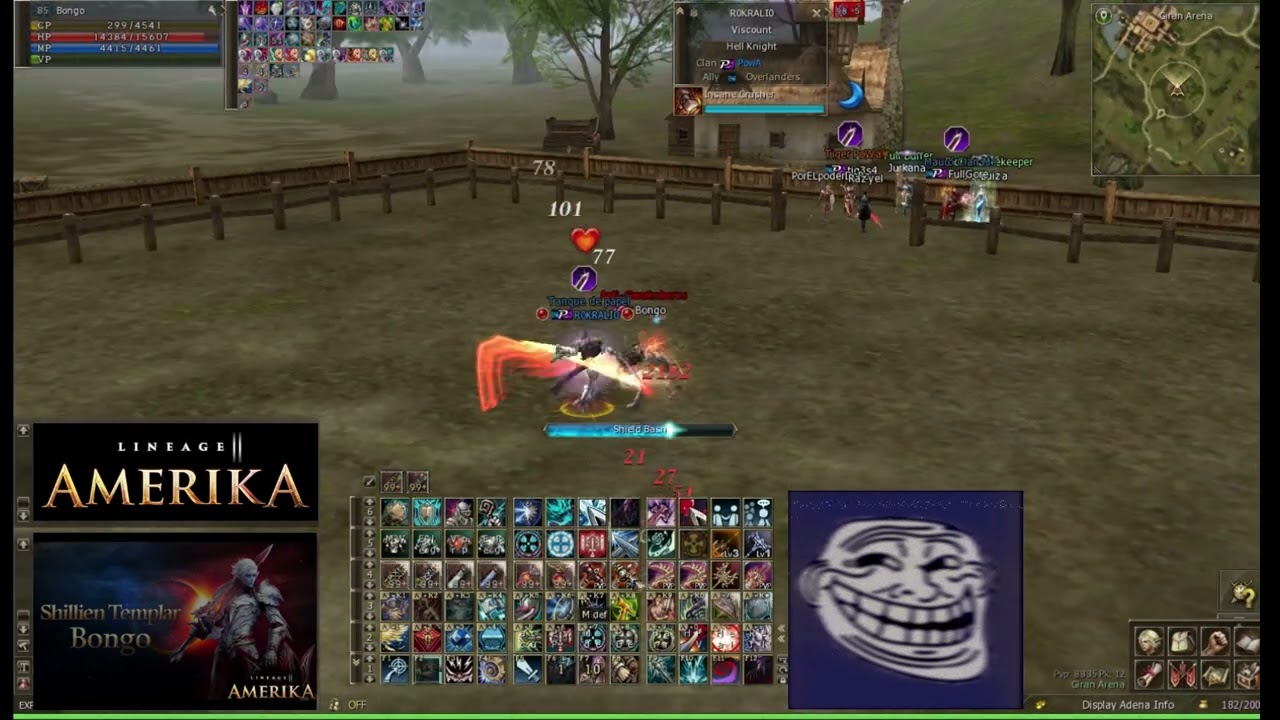 L2 Amerika Hero Shillien Templar Bongo indestructible en la Arena de Giran