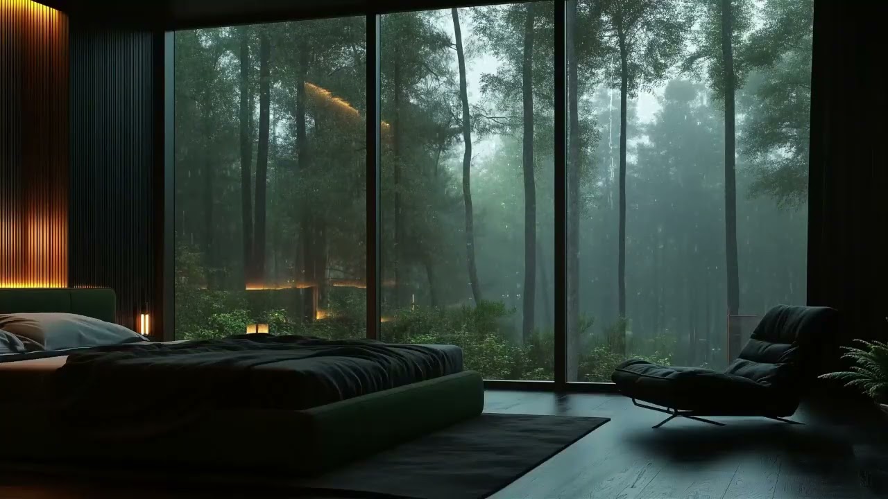 Relaxing Rain Sounds and Emotional Piano ASMR for Sleep in Cozy Night Room Ambience 🌧️