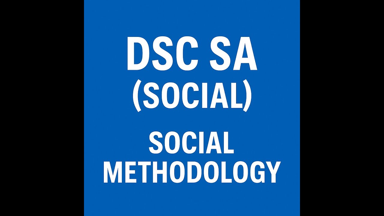 class 1 #DSA SA Social (Social Methodology) Full Guide for Telangana & AP DSC 2025 #DSC