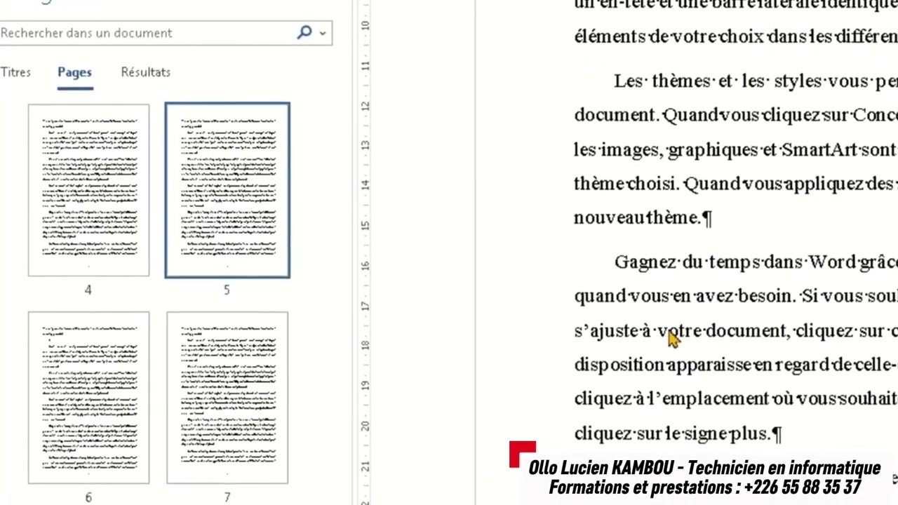 Sauts de section dans Word