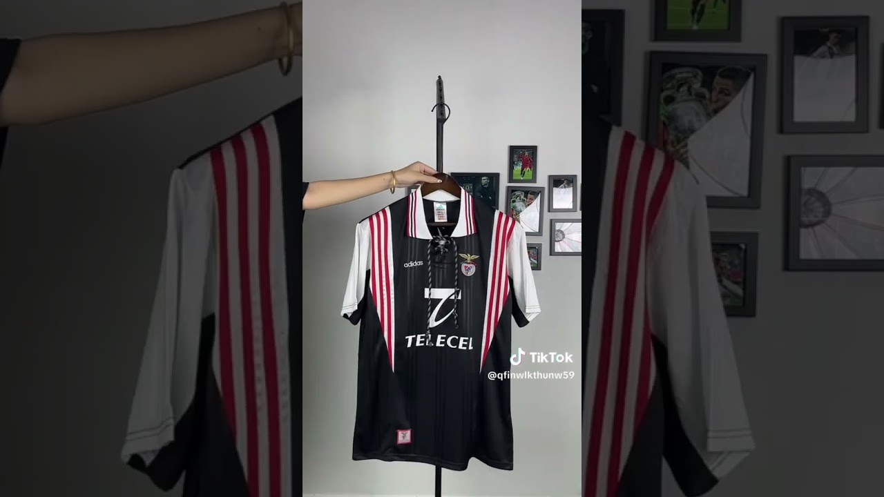 BENFICA RETRO JERSEY ALL BLACK ADIDAS #like #dimaria #otamendi #adidas #carreras #kokcu #schjelderup