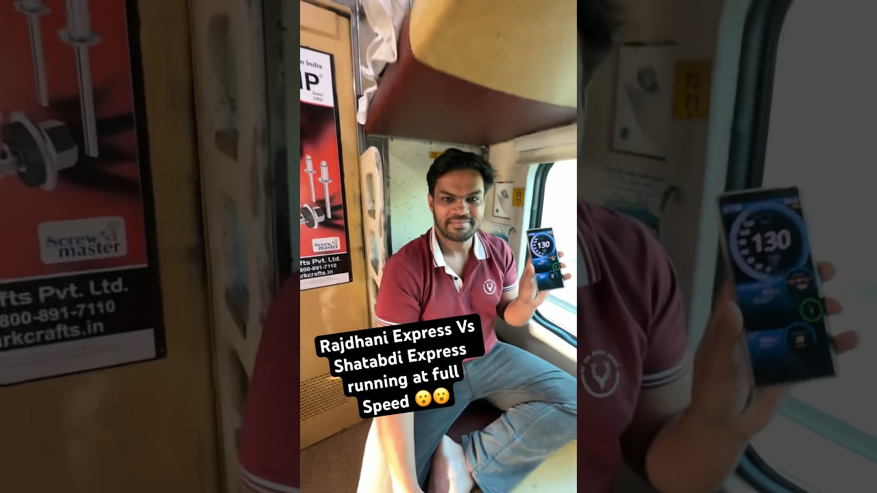 RAJDHANI vs SHATABDI EXPRESS running at FULL SPEED 130Kms/Hr 😳😳 #indiarailways #speed