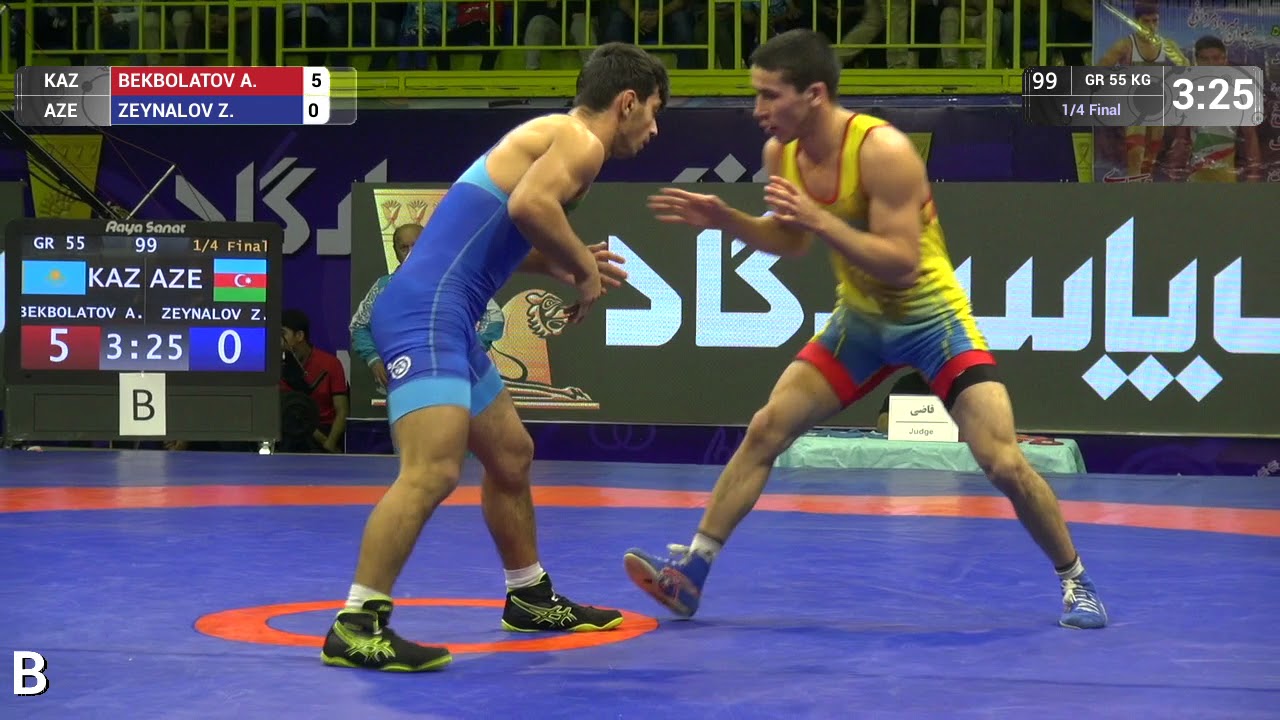 1/4 GR - 55 kg: A. BEKBOLATOV (KAZ) v. Z. ZEYNALOV (AZE)