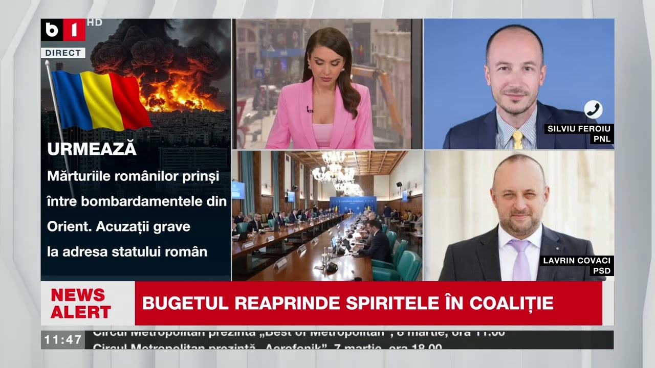 S  FEROIU, PNL ȘI L  COVACI, PSD, DESPRE NEGOCIEREA BUGETULUI, PNL ȘI PSD CONTRE_Știri B1TV_5 mar.