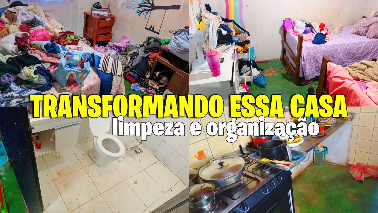 Transformação de casa com limpeza/ faxina e organização