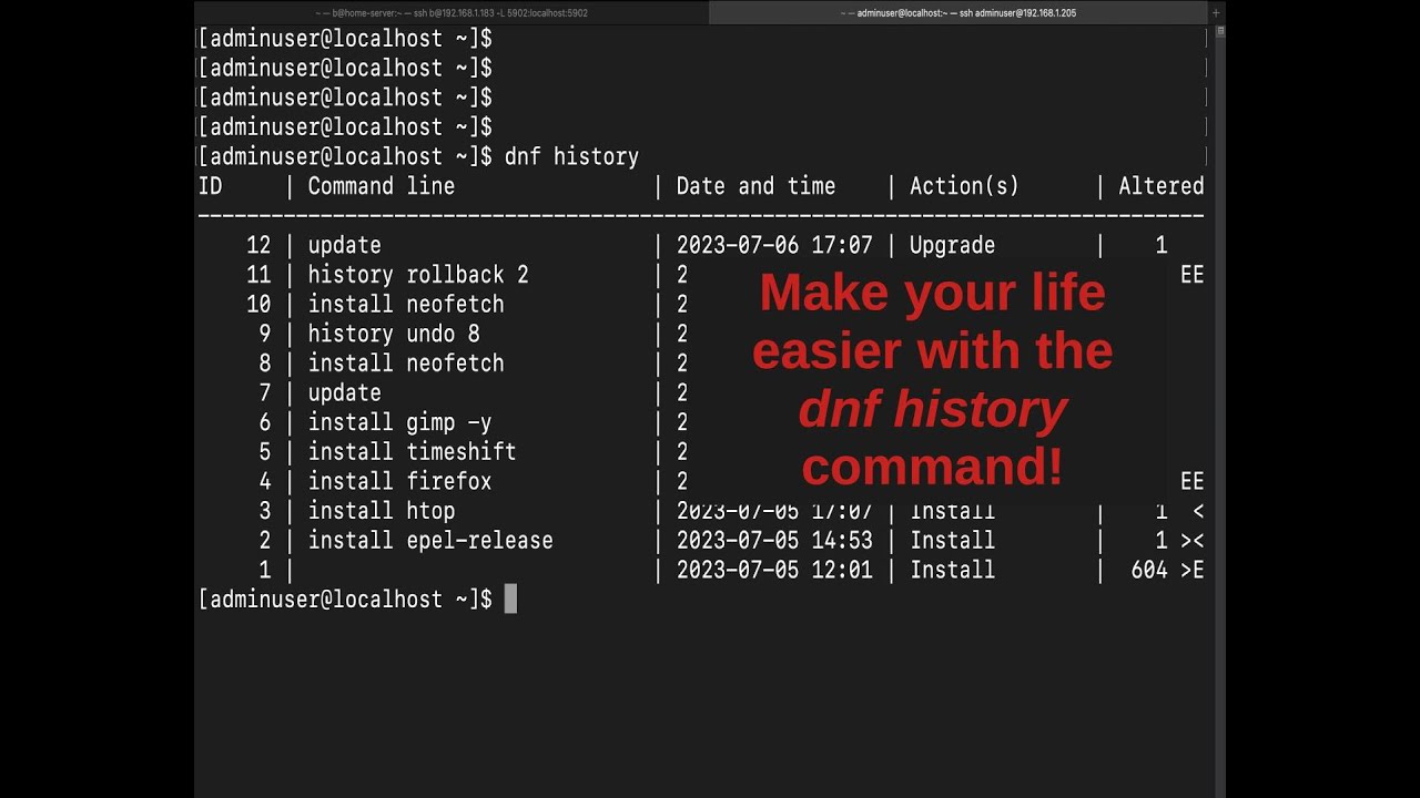 DNF History Command | Linux Package Management | Fedora and RHEL