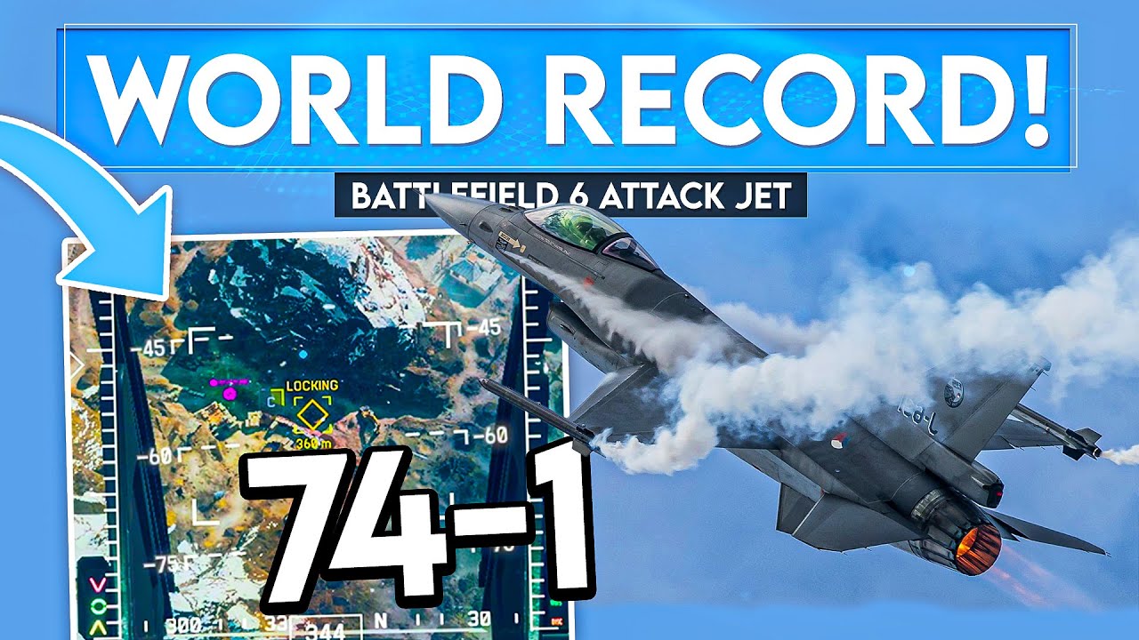Battlefield 6 Jet *НОВЫЙ МИРОВОЙ РЕКОРД* (74-1 Attack Jet Killstreak)