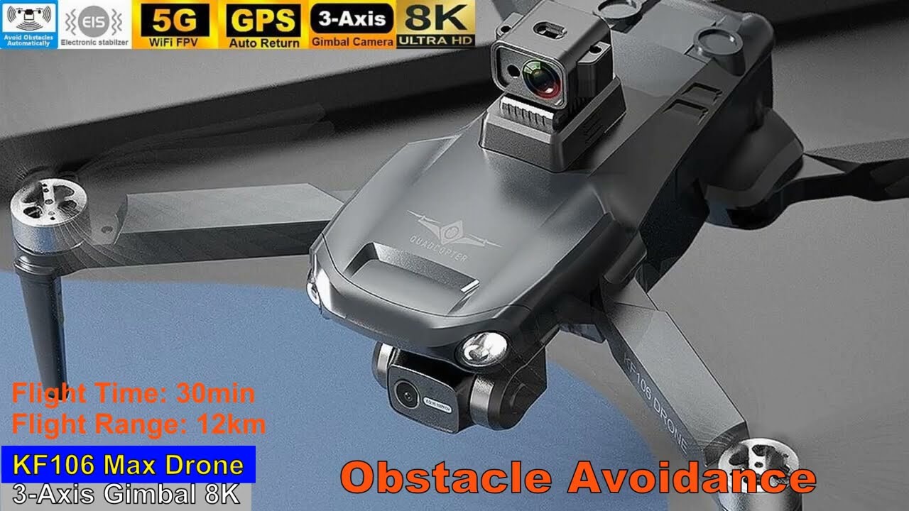 KF106 MAX Obstacle Avoidance 3-Axis Gimbal 8K Drone – Flight Test !