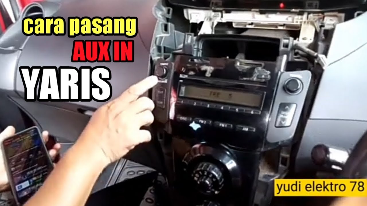 Cara pasang AUX IN headunit ori mobil YARIS