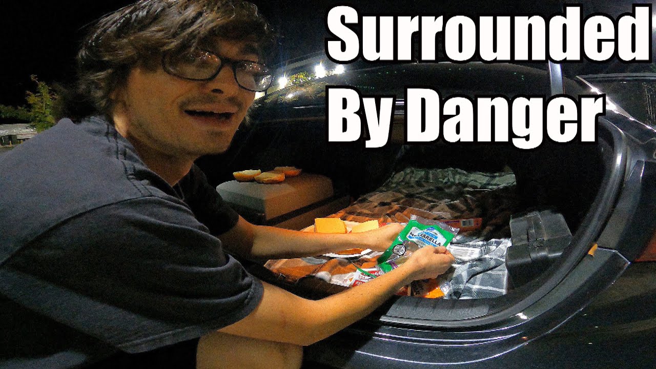 Dangerous Stealth Car Camping | Surrounded by Homeless People