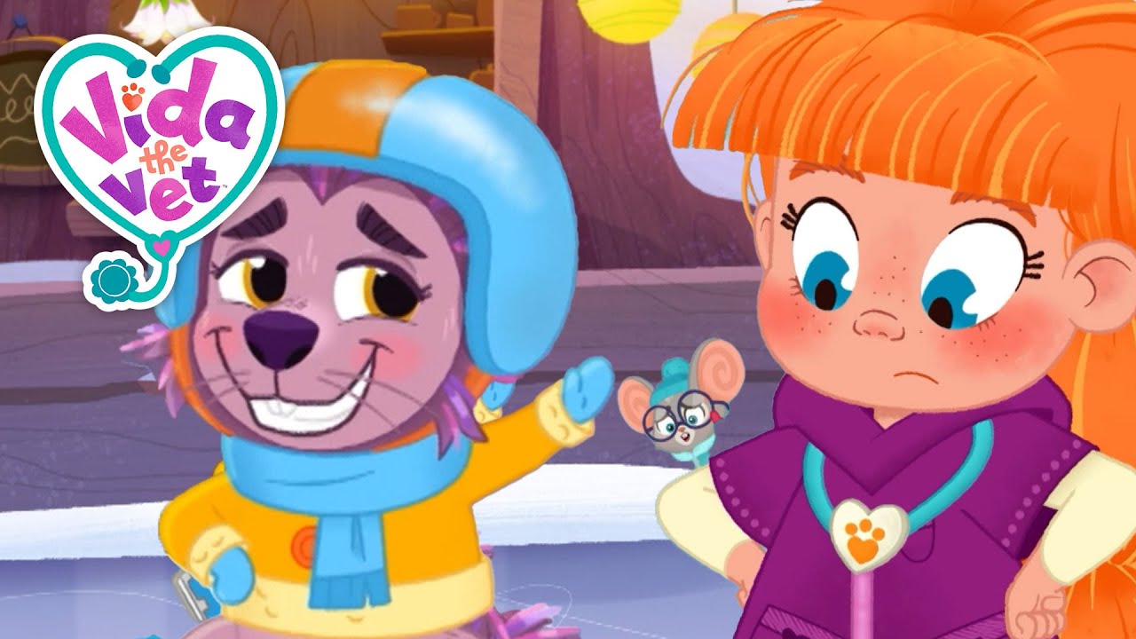 Prickly's Slipping on Thin Ice 🏂❄️ | Vida The Vet | Holiday Cartoons For Kids