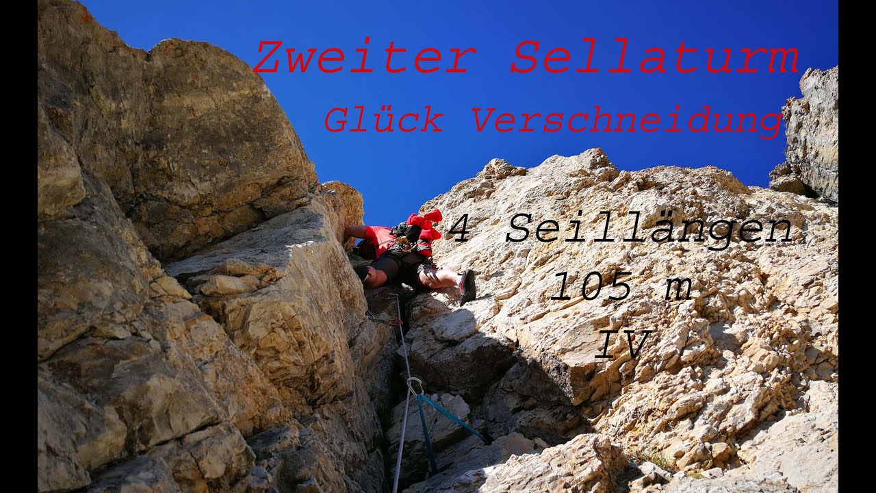 Zweiter Sellaturm, Glück Verschneidung, Südwestwand, seconda torre del sella, via glück