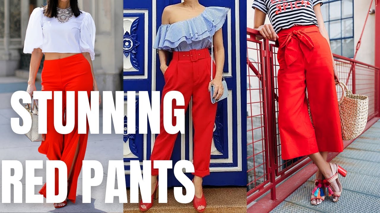 Stunning Red Pants Outfit Ideas. How to Wear Red Pants for Spring Summer?