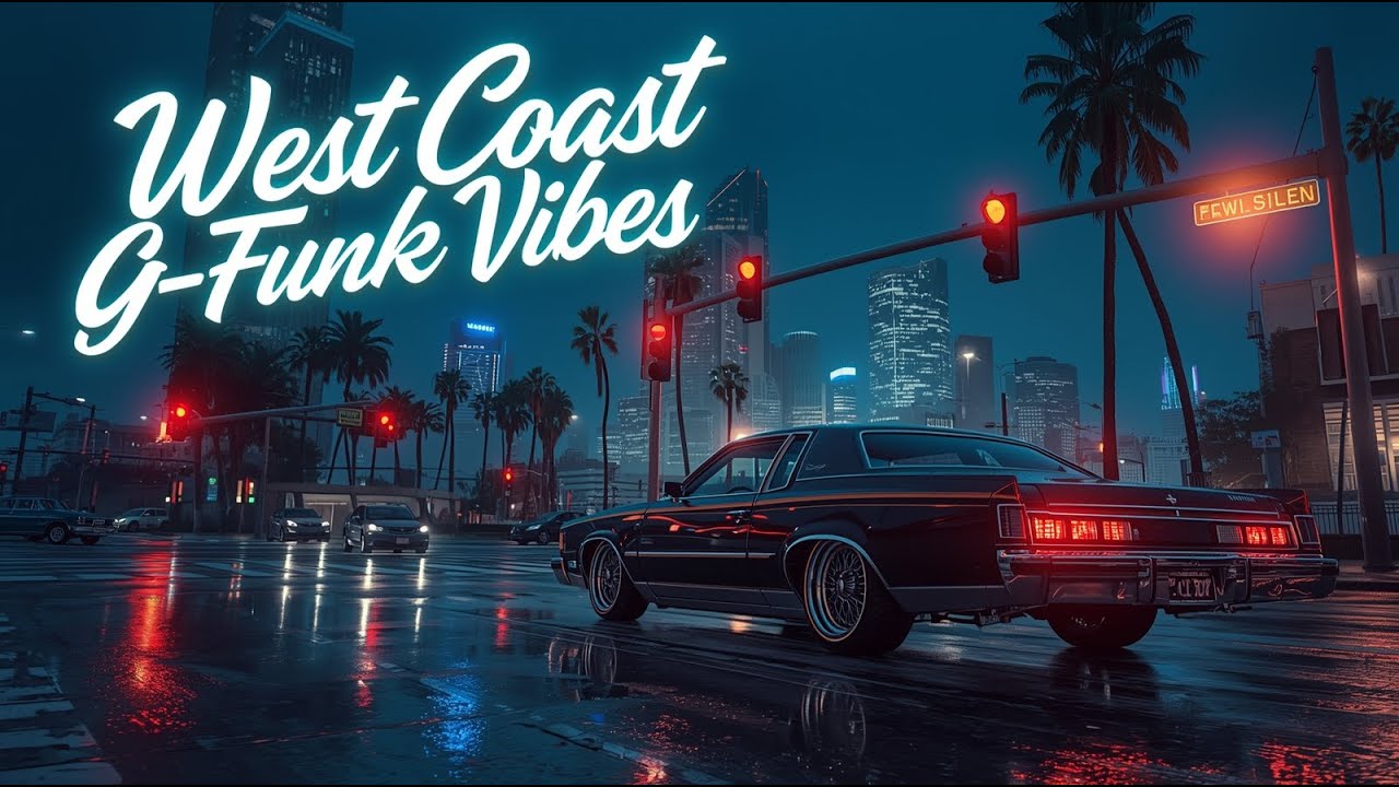 🎵 West Coast G Funk Vibes – Midnight Blue Cruisin’ Above Los Angeles 🌙✨