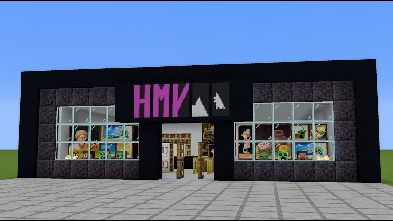 How to Build a HMV Music Store in Minecraft | Step By Step Including Interior