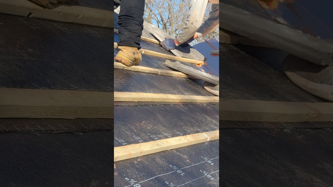 Installing concrete tile on a roof ⚒️