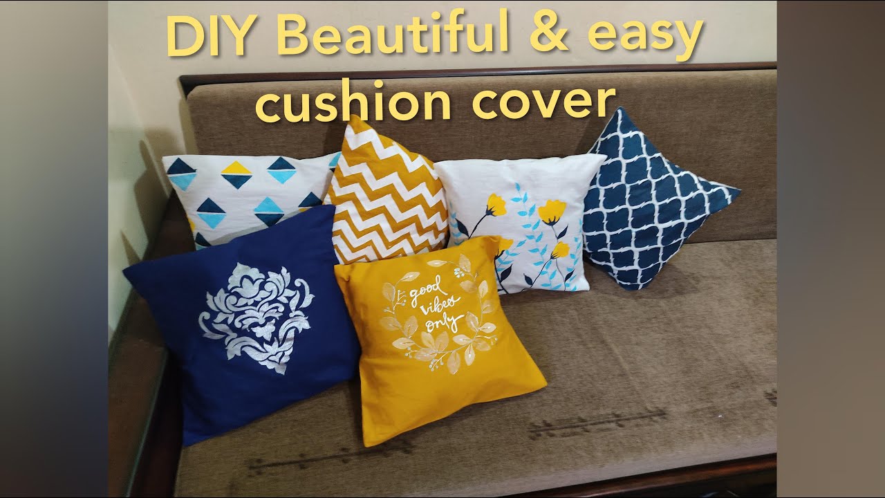 DIY Cushion covers  I DIY Pillow making I Potato Block Painting I Vegetable stamped fabric painting