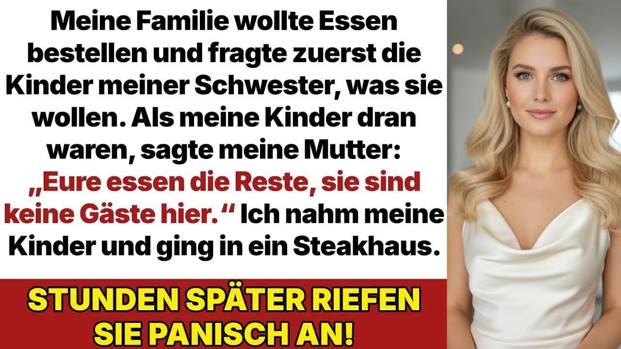 Meine Familie wollte Essen bestellen und fragte die Kinder meiner Schwester, was sie wollen