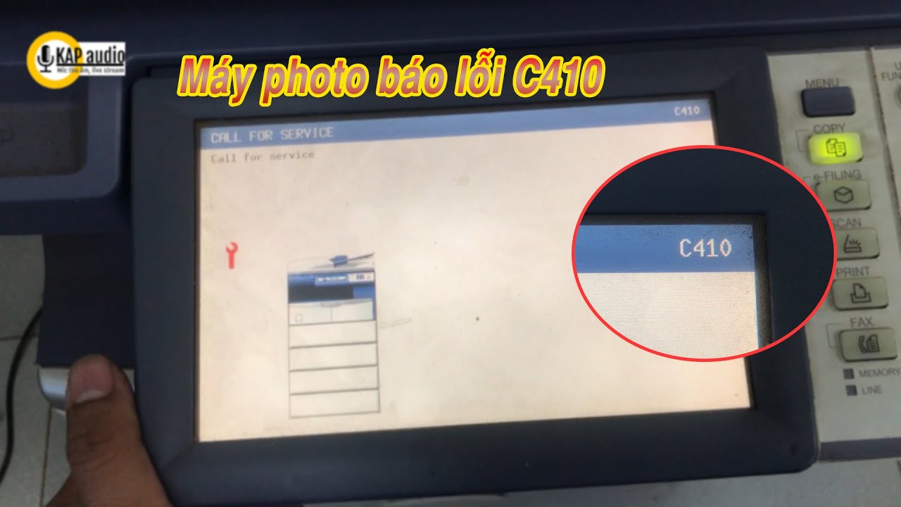 Máy photocopy Toshiba báo lỗi C410 (Call for service) và cách khắc phục