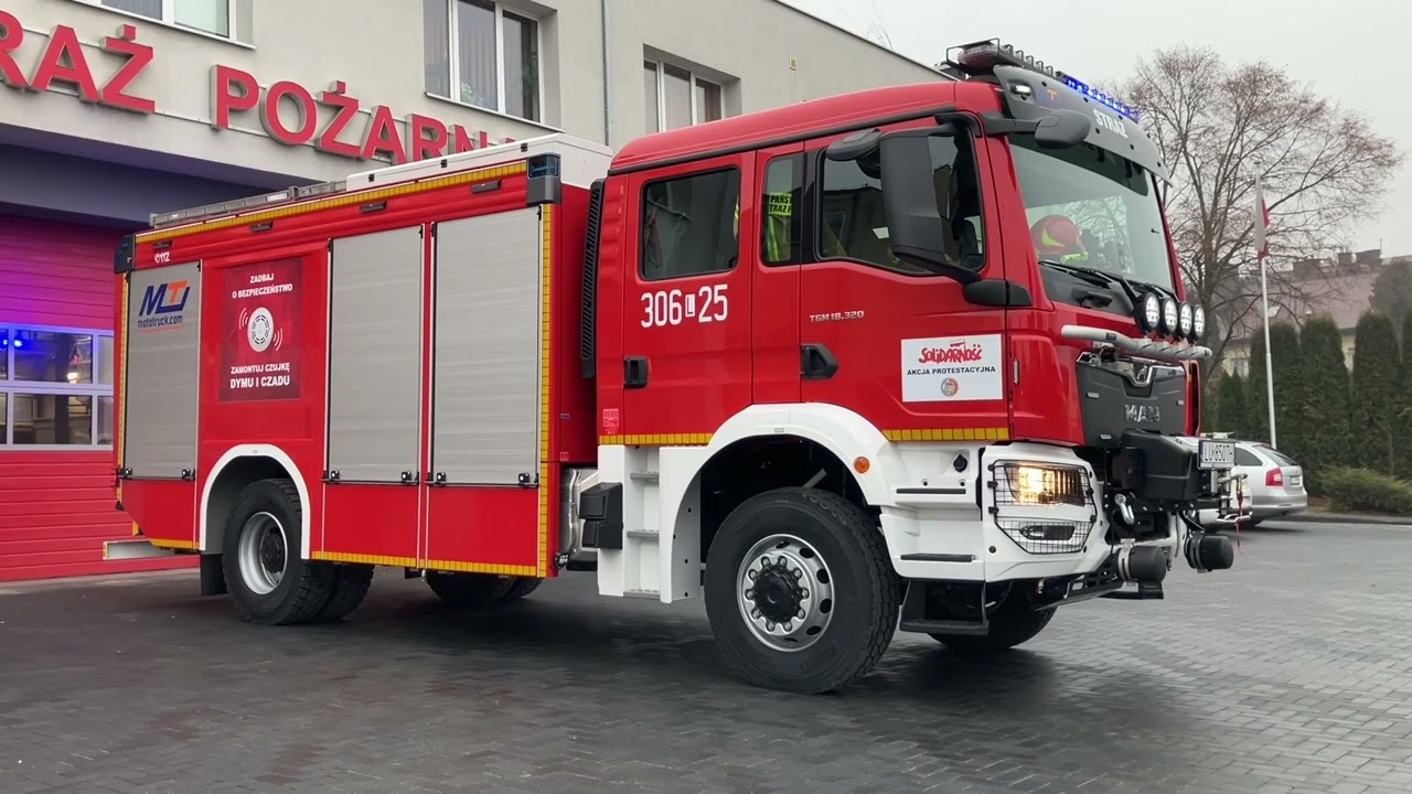 306[L] - pokaz wyposażenia JRG Bychawa - Nowy MAN w podziale i star 200 w czynnej służbie