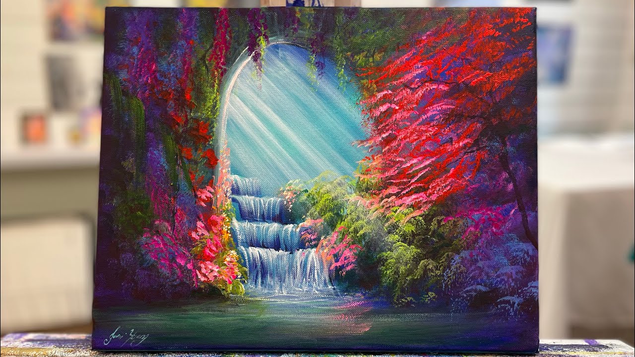How To Paint The Colourful Secret Garden | acrylic step by step painting tutorial