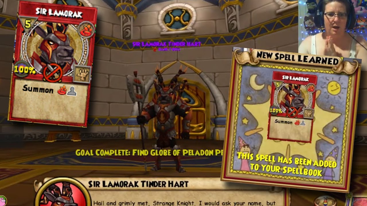 Wizard101: Сэр Ламорак - Задание на заклинание «Огненный миньон» 75 уровня.