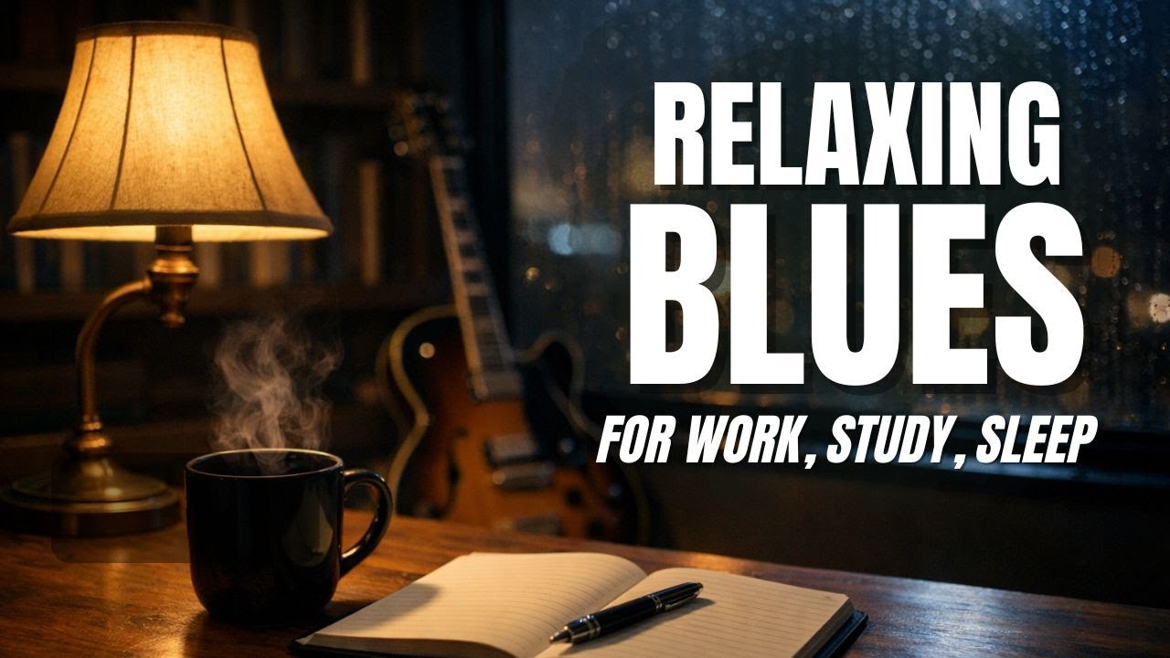 40 Min Relaxing Blues for Study or Sleep: Work, Focus, and Anxiety Relief 🌧️ Instrumetnal