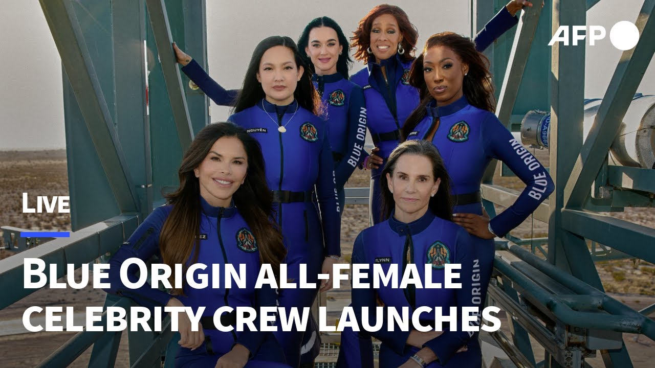 🔴LIVE: Blue Origin launches into space with all-female crew including Katy Perry | AFP