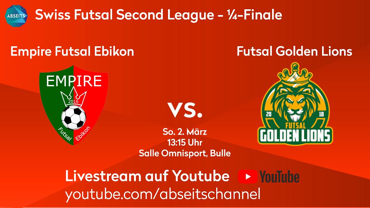 Empire Futsal Ebikon vs. Futsal Golden Lions | Swiss Futsal Second League - 1/4-Finale | 02.03.2025
