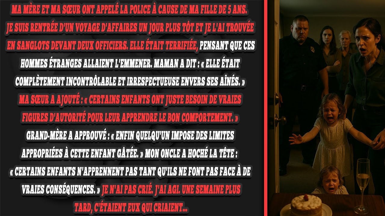 Ma famille appelle la police pour ma fille de 5 ans. Ils vont le regretter.