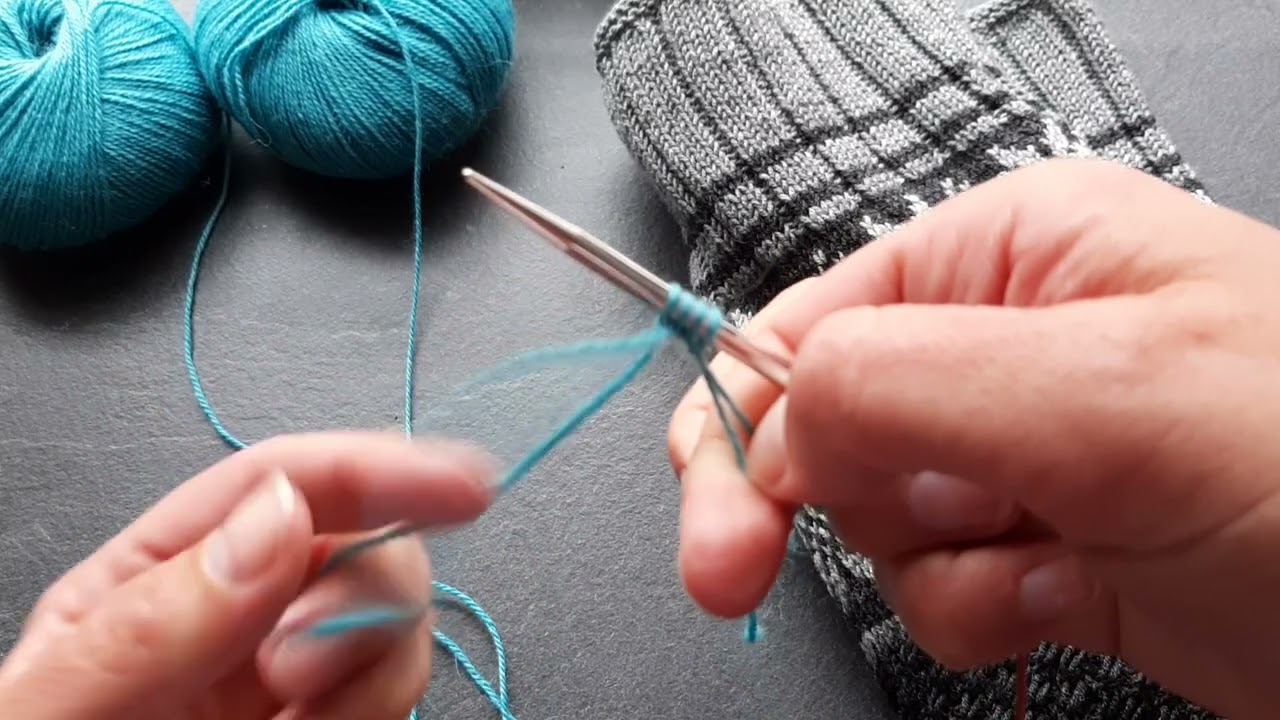 Tutorial: Kreuzanschlag mit zwei Fäden (bspw. für hohe Maschenanzahl)