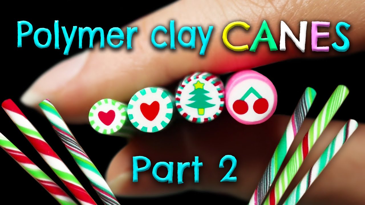 🎄 Making Polymer Clay Christmas Canes: Cherry Canes, Heart Canes, and Christmas Tree Canes!