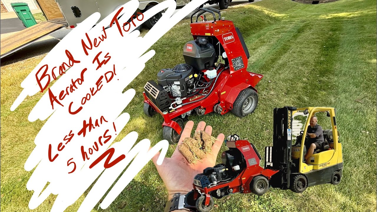 Fall Aeration and Overseeding with the Toro Stand On Aerator!