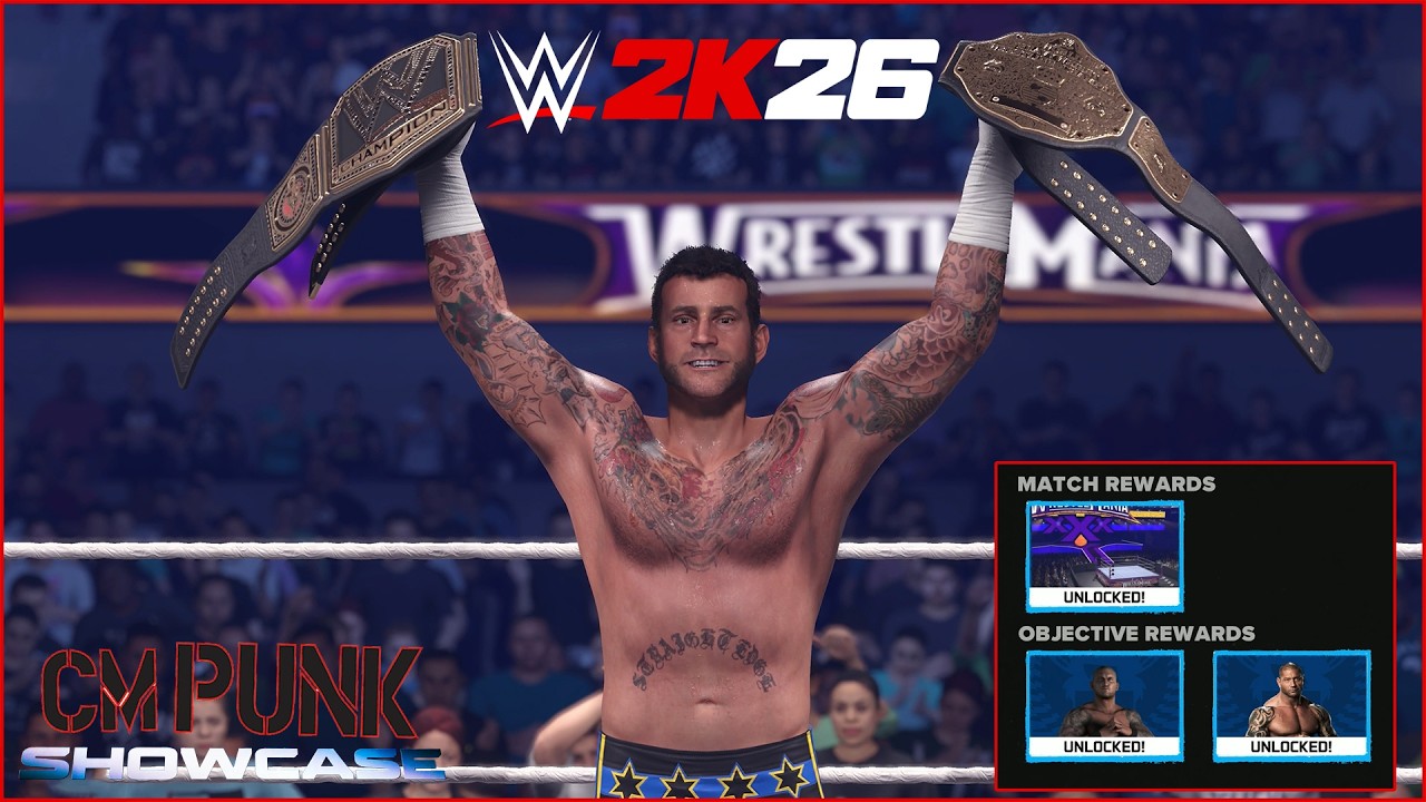 WWE 2K26 CM Punk Showcase What If Part Two Cm Punk vs Batista vs Randy Orton Wrestlemania XXX