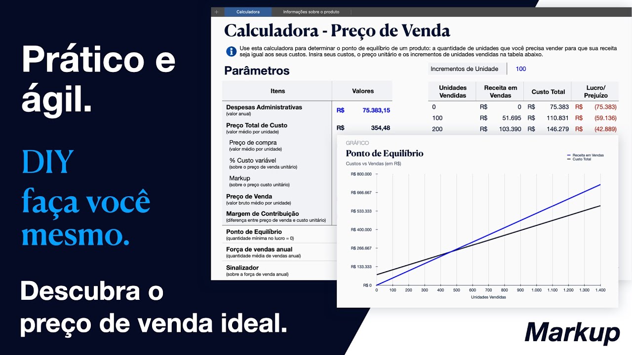 [Numbers] DIY Calculadora de Formação de Preço de Venda faça você mesmo - passo a passo
