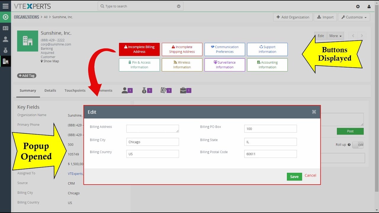 Custom Buttons - Extension for VTiger