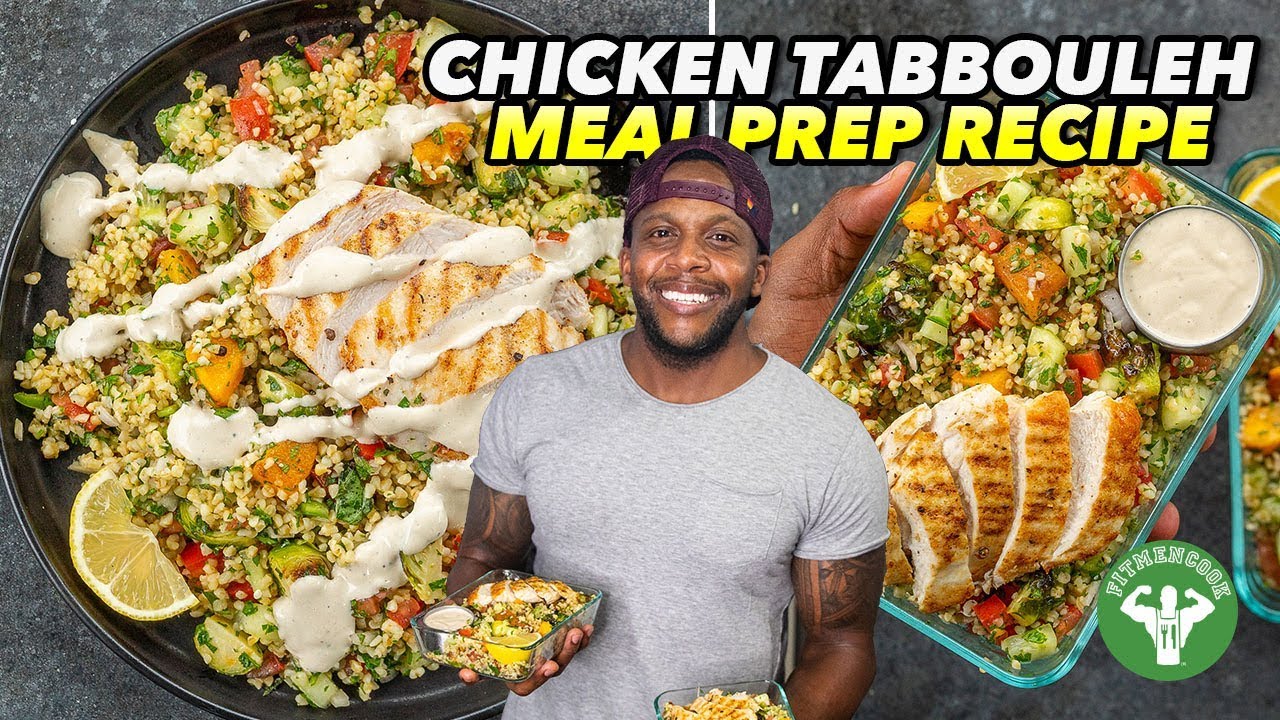 Meal Prep: Chicken Tabbouleh with Roasted Veggies & Tahini
