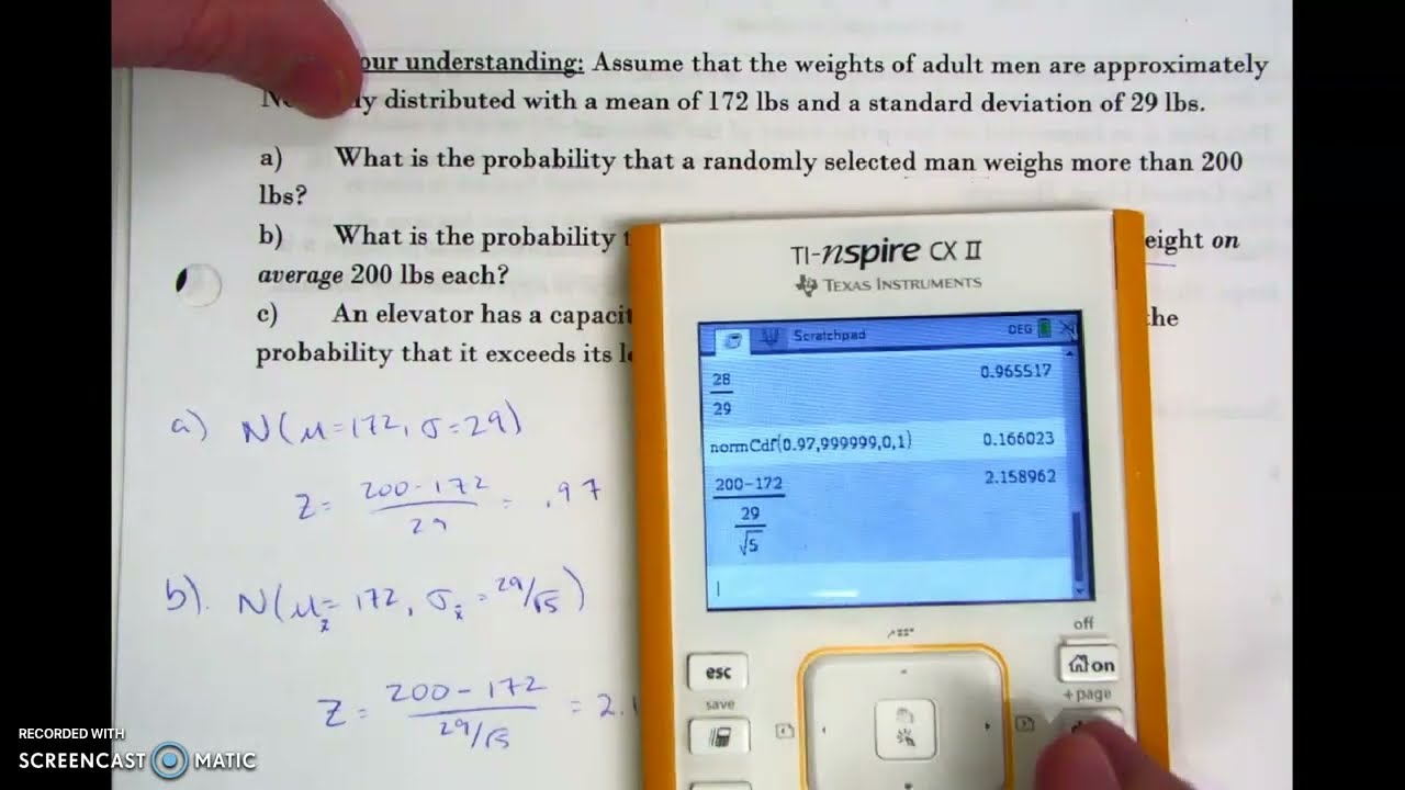 AP Stats 7.3 - Sampling Distribution for Means