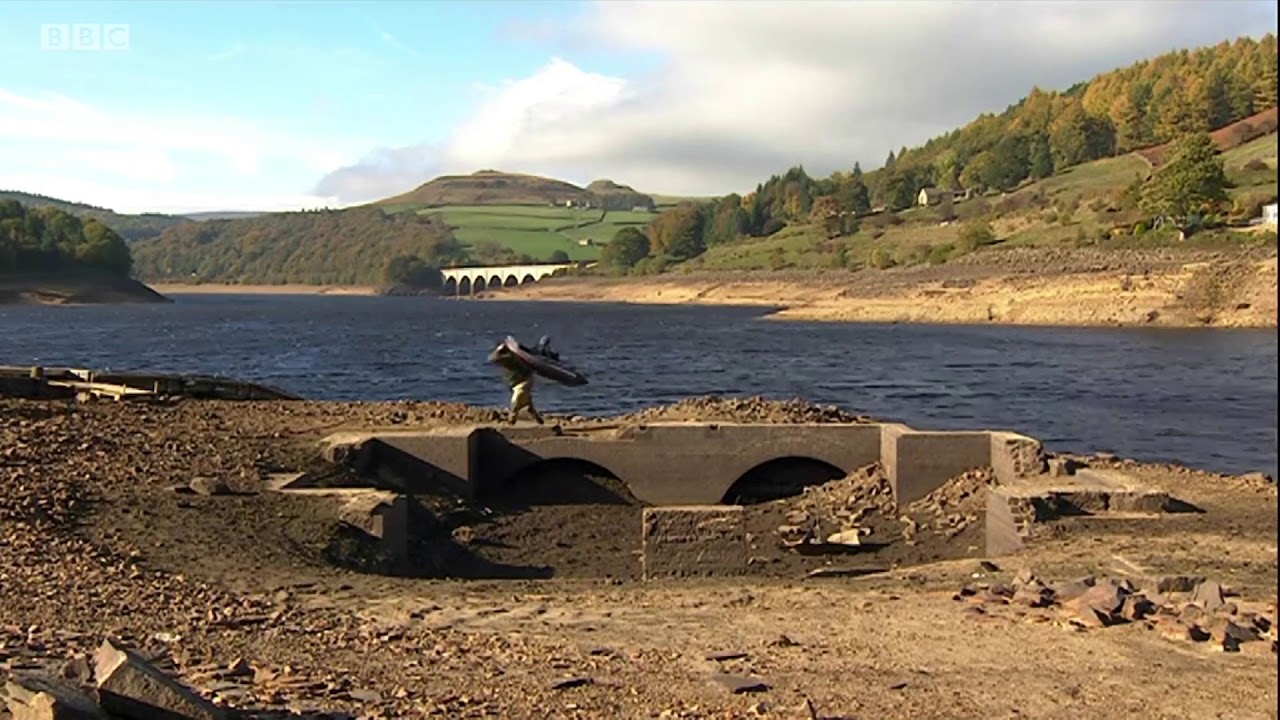 BBC Look North 24th October 2018 Ashopton and Derwent emerge again from Ladybower