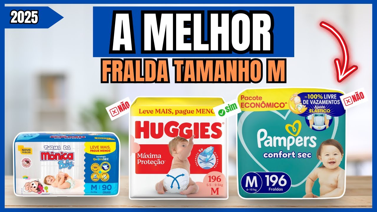 Qual a Melhor Fralda Tamanho M 2025? – Top 3 FRALDAS MAIS RECOMENDADAS PARA BEBÊS