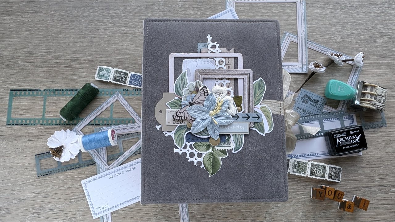 Scrapbook Photo album, personalized family woman album “Memories”