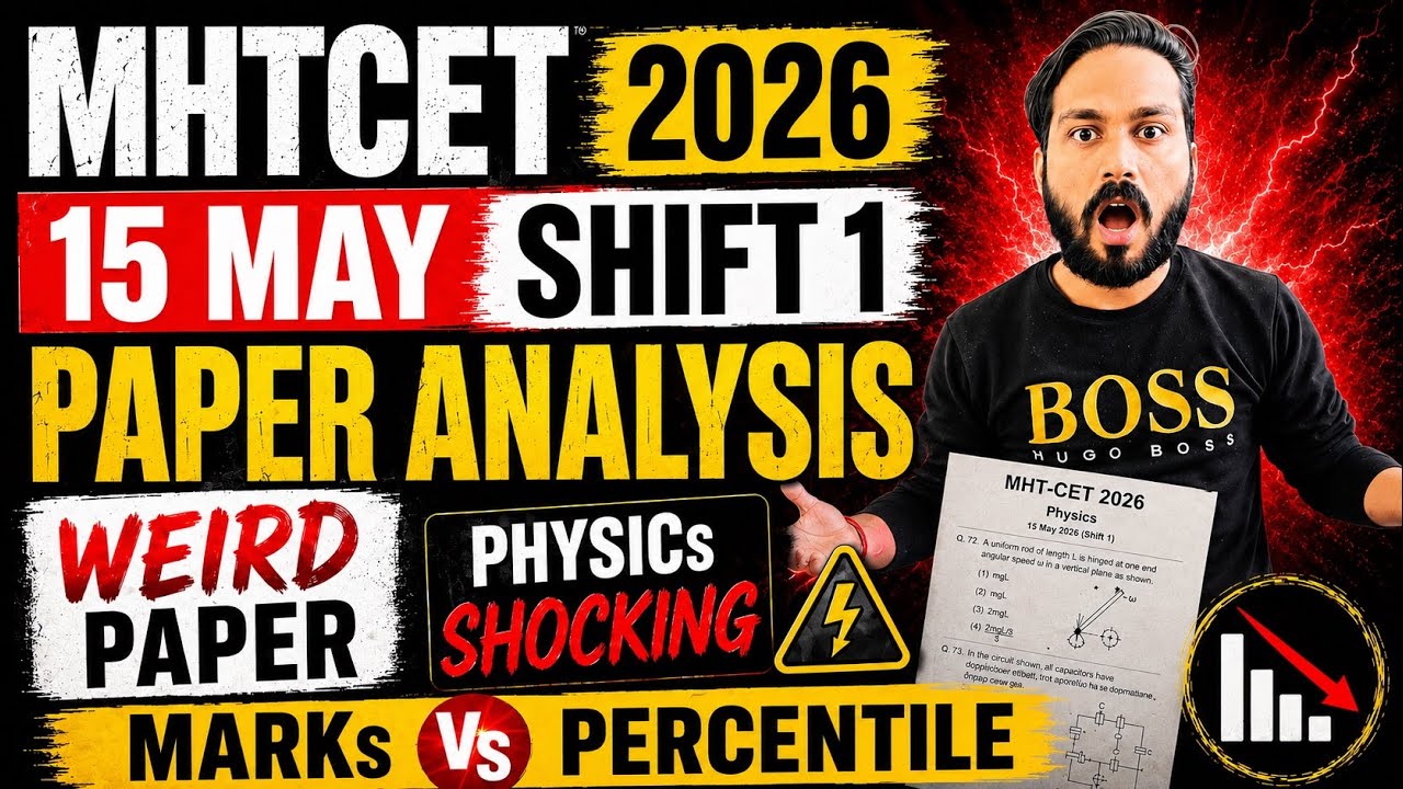 😰MHTCET 2026 15MAY Shift1 Weird Paper!Paper Analysis High Weighatege  Chapters Marks vs percentile 