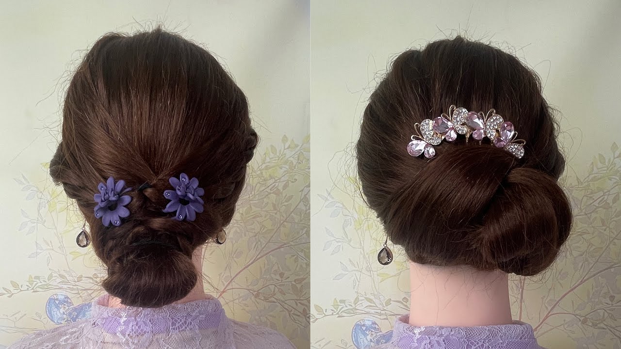 Easy & Classic Updo Hairstyle Tutorial with hair tie | Step by step Hair Style