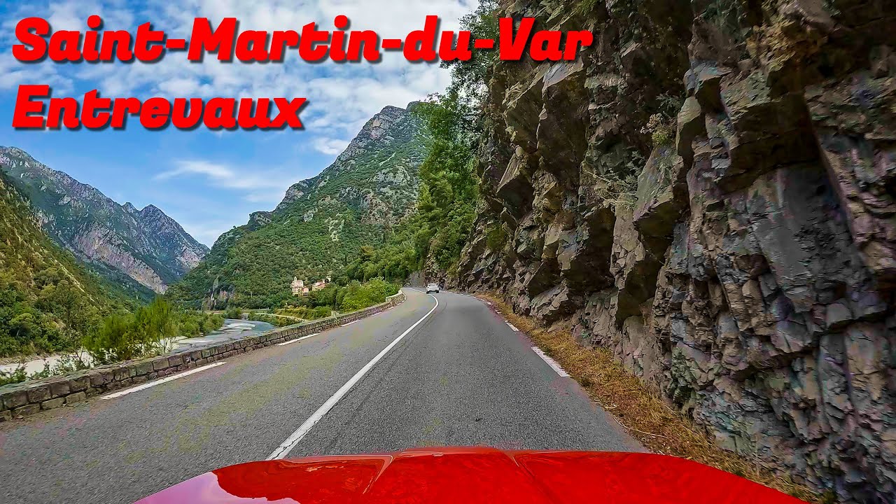 Driving in France - from Saint-Martin-du-Var to Entravaux through the Var river valley