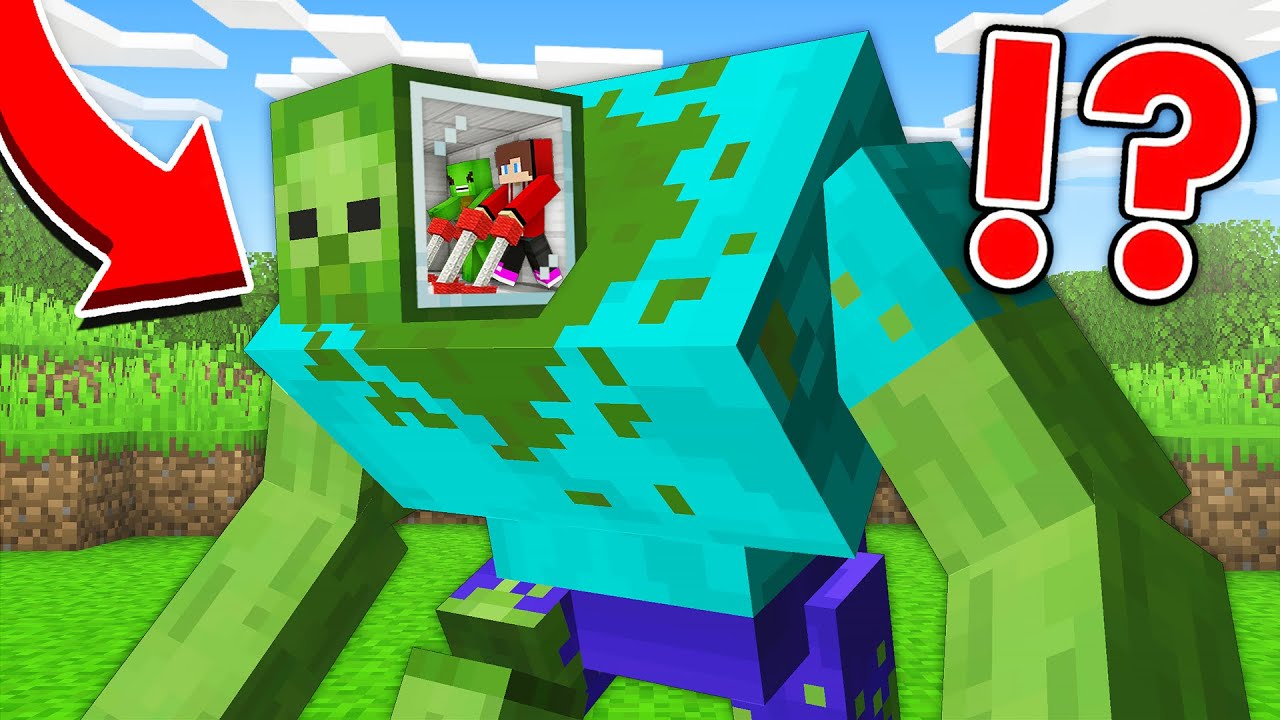 JJ and Mikey Control Zombie Mutant MIND in Minecraft - Maizen