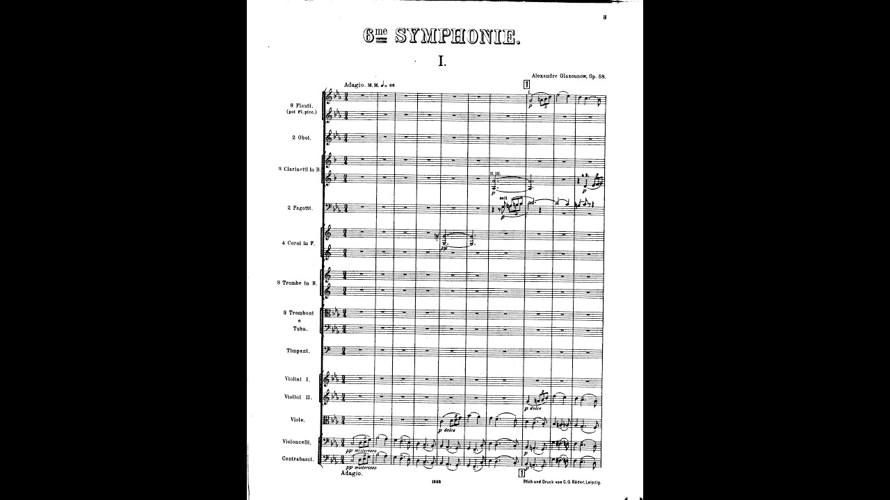 Alexander Glazunov - Symphony No. 6 (Audio + Full Score)
