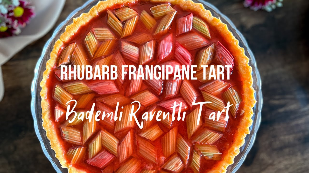 Rhubarb Frangipane Tart | Geometric Rhubarb Tart | Rhubarb and Strawberries Pie