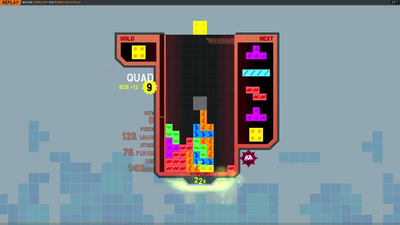 TETR.IO - Tyrant 75 APM, 64.4m