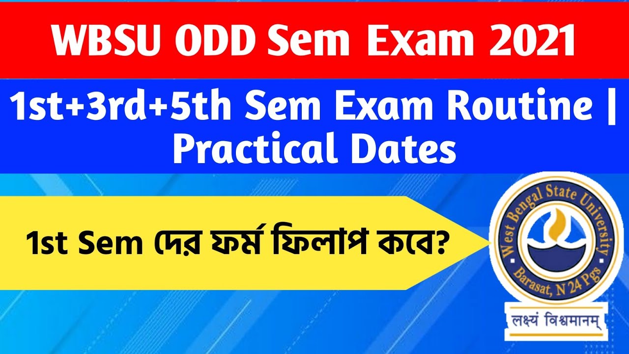 WBSU 1st-3rd-5th Semester Exam 2020-21 Routine|West Bengal State University 1st Sem Exam Form Fillup